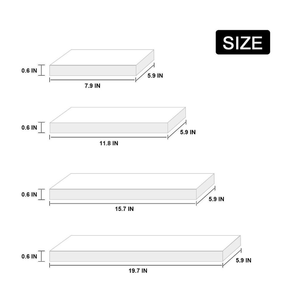 Set of four white floating shelfs (Brand New) - Picture 4 of 9
